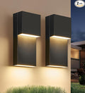 tewei Modern LED Outdoor Wall Sconce 20W Exterior Lighting Fixtures Black Outside Lights for House Integrated LED Outdoor Wall Mount Lights for Front Porch Garage Warm White 3000K 2 Pack