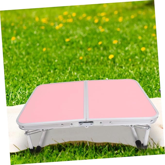STOBAZA Aluminum Alloy Small Folding Table Portable Narrow Side Table for Dorm Reading Camping Desk Wide Surface for Laptop Books