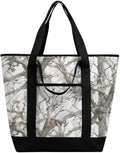 Insulated Shopping BagLarge Reusable Cooler Bags White Tree Camo Printed Foldable Shopping BagTravel Waterproof Shoulder Bag
