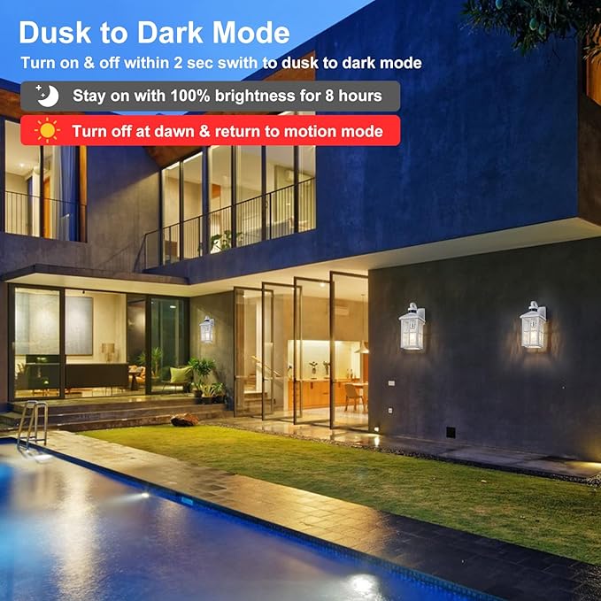Motion Sensor Porch Light Dusk to Dawn Outdoor Wall Light Bronze Exterior Lighting Fixtures Modern Outside Wall Mount Coach Lamp for House Garage Patio Front Door