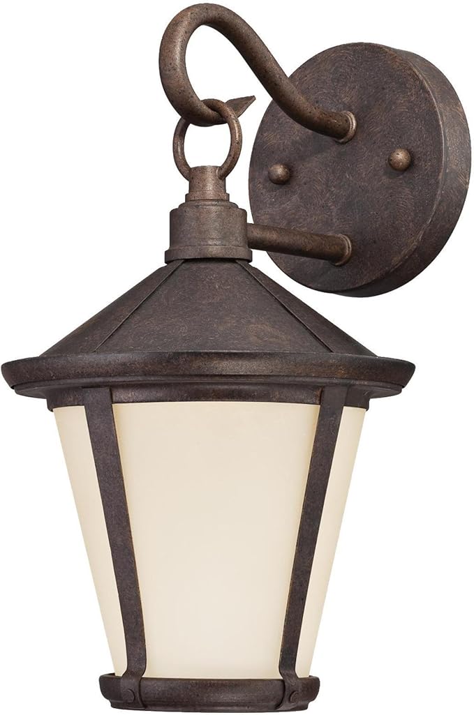 Westinghouse 6204100 Darcy One-Light LED Outdoor Wall Fixture Victorian Bronze Finish with Amber Frosted Glass