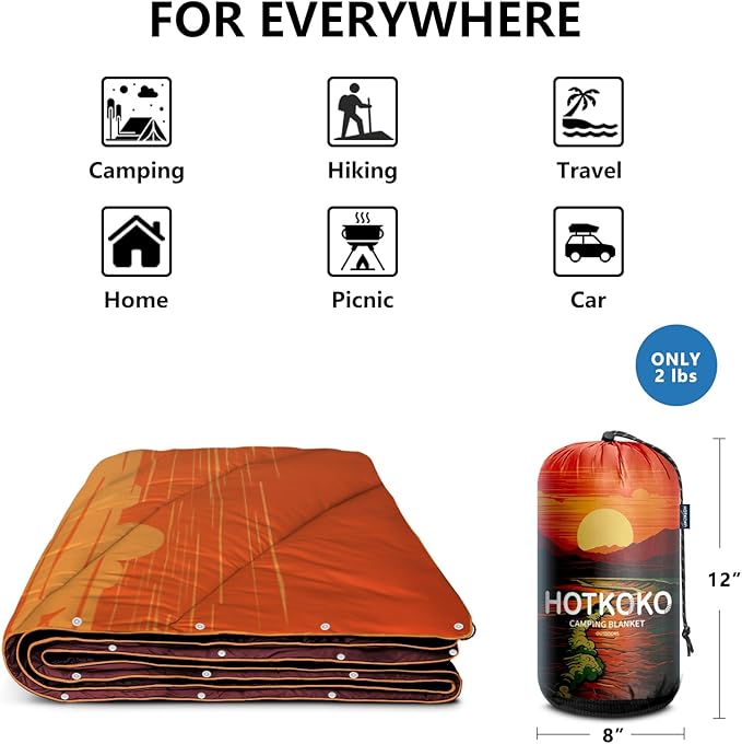 Camping BlanketLightweight Puffy Printed Camping Blanket Packable Outdoor Blanket for CampingTraveling Stadium Hiking Picnics