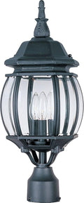 Maxim Crown Hill-Three Light Outdoor Post Mount in Early American Style-8 Inches Wide by 21 inches high