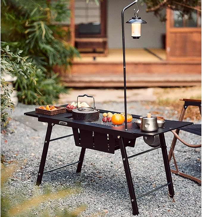 Outdoor Folding Camping Table Ultralight Aluminum Camp Table with Carry Bag Outdoor Barbecue Cook for Car Camping Picnic RV Trip Patio Backyard