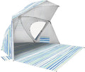 OutdoorMaster Pop Up Beach Umbrella Portable Beach Tent Shelter Beach Shade Sun Canopy with UPF 50+ UV Protection Extendable Floor with Carrying Bag