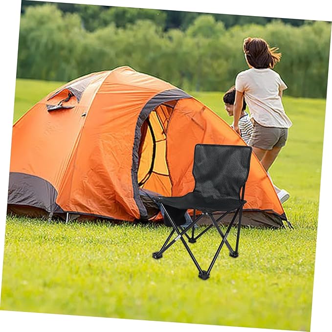 Mipcase Compact Folding Stool Portable Camping Chair for Fishing and Hiking Stable Design for Outdoor Activities Materials Comfortable Seating Stripe