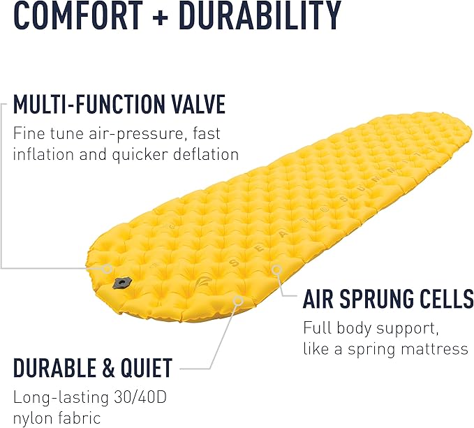 Sea to Summit Ultralight Backpacking Air Mattress Small (66 x 21.5 x 2 inches)