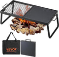 VEVOR Folding Campfire Grill Heavy Duty Steel Mesh Grate 22.4 Portable Camping Grates Over Fire Pit Camp Fire Cooking Equipment with Legs Carrying Bag Grilling Rack for Outdoor Open Flame Cooking