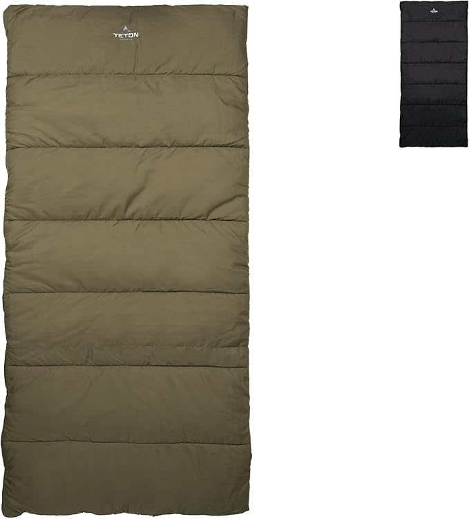 Teton Evergreen Sleeping Bag for Adults – Warm &amp Cozy All-Season Camping Sleeping Bag with Spacious Fit for Cold Weather or Mild Nights