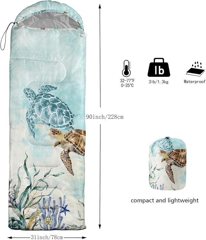 CVHOUSE Camping Sleeping Bags3 Season Warm &amp Cool WeatherLightweightWaterproof Sleeping Bags for Adults &amp KidsTravelingand OutdoorsCamping Gear Equipment
