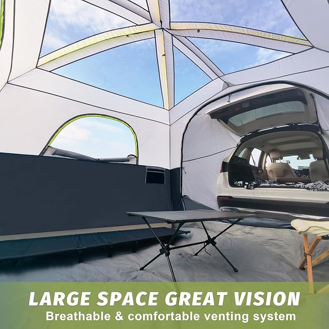 UNP SUV Tent for Camping 6-Person SUV Tailgate Tent - Easy Set Up with Rainfly 10'x9'x78in(H)