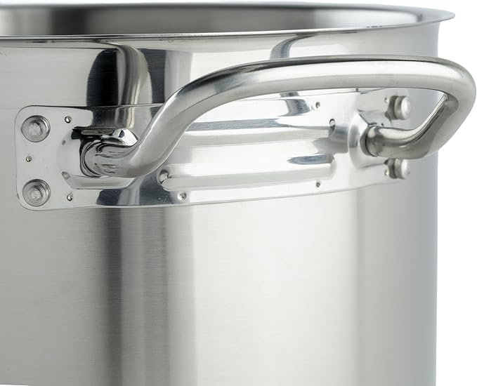 Winco Heavy-Duty Stainless Steel Stock Pot with Cover 8 Quart