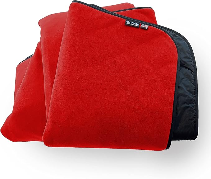 Mambe Super Extreme Weather Outdoor Blanket - Red - 100% Waterproof &amp Windproof - Insulated Polarfleece Blanket for Activities Like Cold Weather Camping &amp Winter Sports Machine Washable