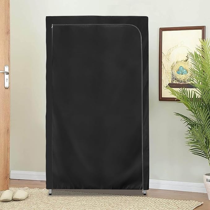 Garment Rack Cover600D Heavy Duty Waterproof Clothing Rack CoverClothes Rack Cover with Zipper for Metal Garment Rack（47.2W x 17.7D x 80.7HCover Only)