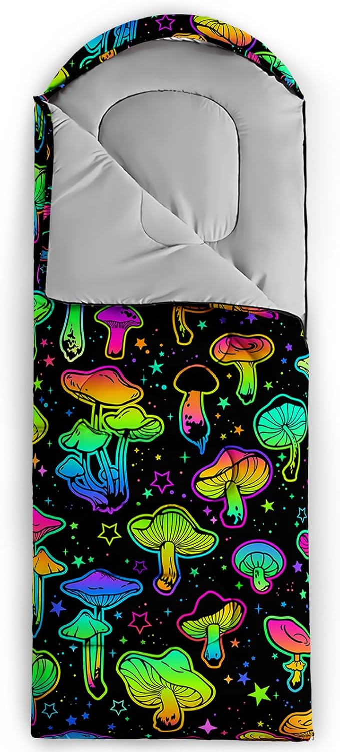 AILONEN Outer Space Astronaut Camping Sleeping BagsLightweight &amp Waterproof3 Season Warm &amp Cool WeatherCartoon Sleeping Bags for KidsBoys Girls TravellingOutdoors
