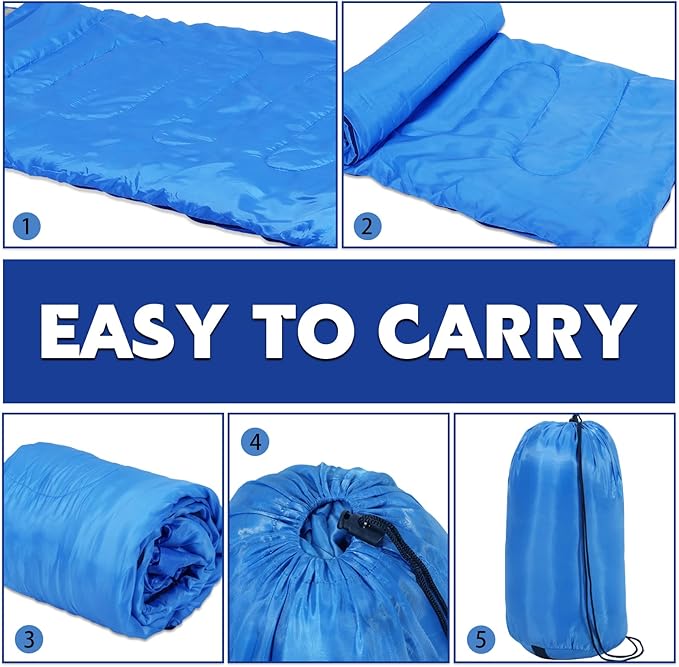 Junkin 12/36 Pcs Camping Sleeping Bag Bulk for Adults Homeless 4 Season Cold Warm Weather Sleeping Bags Waterproof Lightweight with Compression Sack for Hiking Travel Outdoor