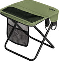 Camping Stool Upgraded FoldableStool Aluminum Alloy Bracket Portable outdoorfolding Chair with Pocket for Queuing FishingHiking Tours BBQ Parties Outdoor Camping Accessories(Green)