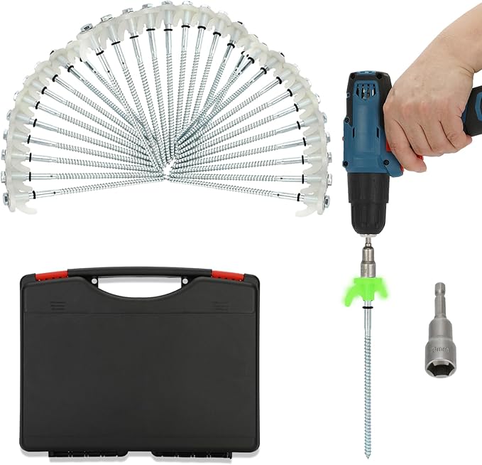 30 Pack 8 Heavy Duty Tent Stakes Screws- Glow in The Dark Metal Tent Stakes-Drill in Style Ground Anchor Screw in Pegs for Camping Patio Garden Awning Canopy Grassland Comes with Hexagon Head Drive