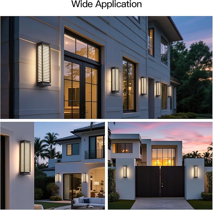23.6 Outdoor Wall Lights Hard Wired Outdoor Wall Sconce Waterproof Front Porch Light 3000K Exterior Lighting Fixture Patio Wall Light Fixture for House Outside Exterior Entrance Patio