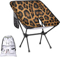 Honeybaby Folding Camping Chair Leopards Printed Camping Chairs Lightweight Portable Chair Outdoor Foldable Chairs for Camping Travel Picnic Beach Hiking