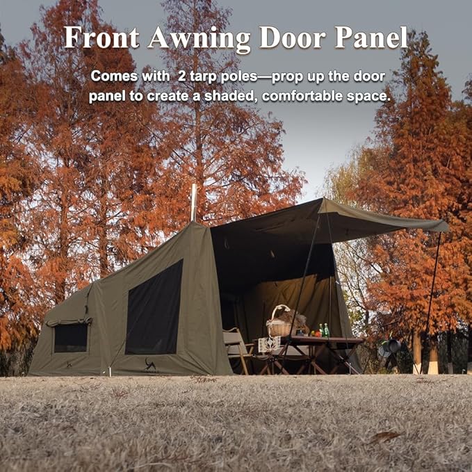 TOMOUNT Inflatable Canvas Tent with PumpEasy Setup Blow Up Tent for Camping