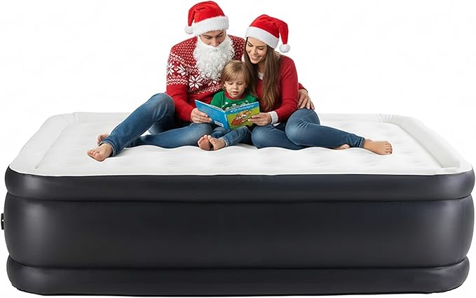 Simple Deluxe Camping Air Mattress with Built-in Electric High-Speed Pump Blow Up Inflatable Airbed with Carrying Bag for Home Guests &amp Travel Waterproof Foldable Portable