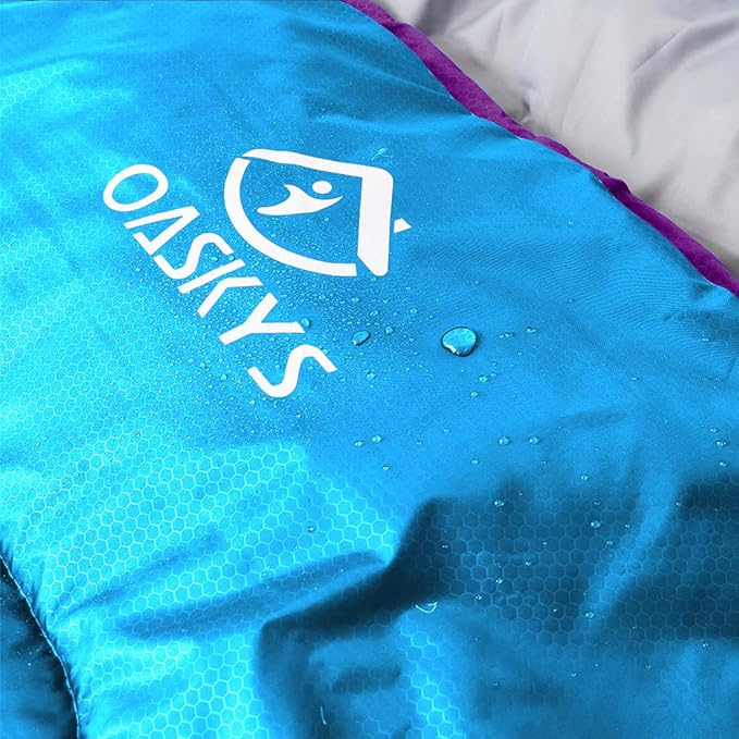 oaskys Camping Sleeping Bag - 3 Season Warm &amp Cool Weather - Summer Spring Fall Lightweight Waterproof for Adults Kids - Camping Gear Equipment Traveling and Outdoors