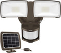 LEPOWER Solar Security Lights Outdoor 1000LM Solar Motion Sensor Light Outdoor 2 Head Solar Powered Flood Lights 5500K IP65 Waterproof Flood Lights for Backyard(Brown)