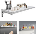 35.4L x 12W Folding Concession Shelf Wall Mount Folding Shelf Stainless Steel Folding Concession Shelf Drop Down Serving Window Concession Food Serving Shelf for Food Truck Food Trailer
