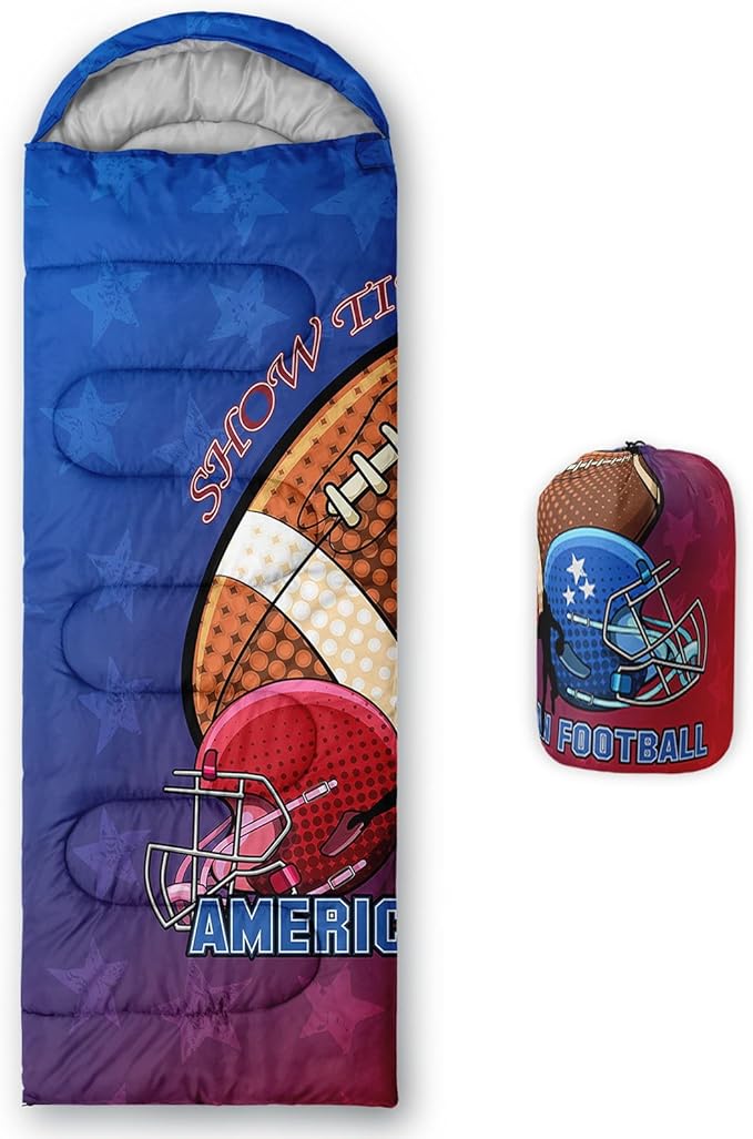 Kids Sleeping Bag for Boys GirlsCute Puppy Print-Lightweight Warm Portable Outdoor Indoor-Waterproof Cold Weather Resistant Sleeping Bag for Camping Hiking