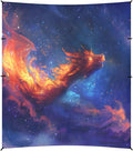 Camping Sun Shelters A Fire Dragon with Open Wings Spit Out Flames Beach Canopy 126 * 110.2in