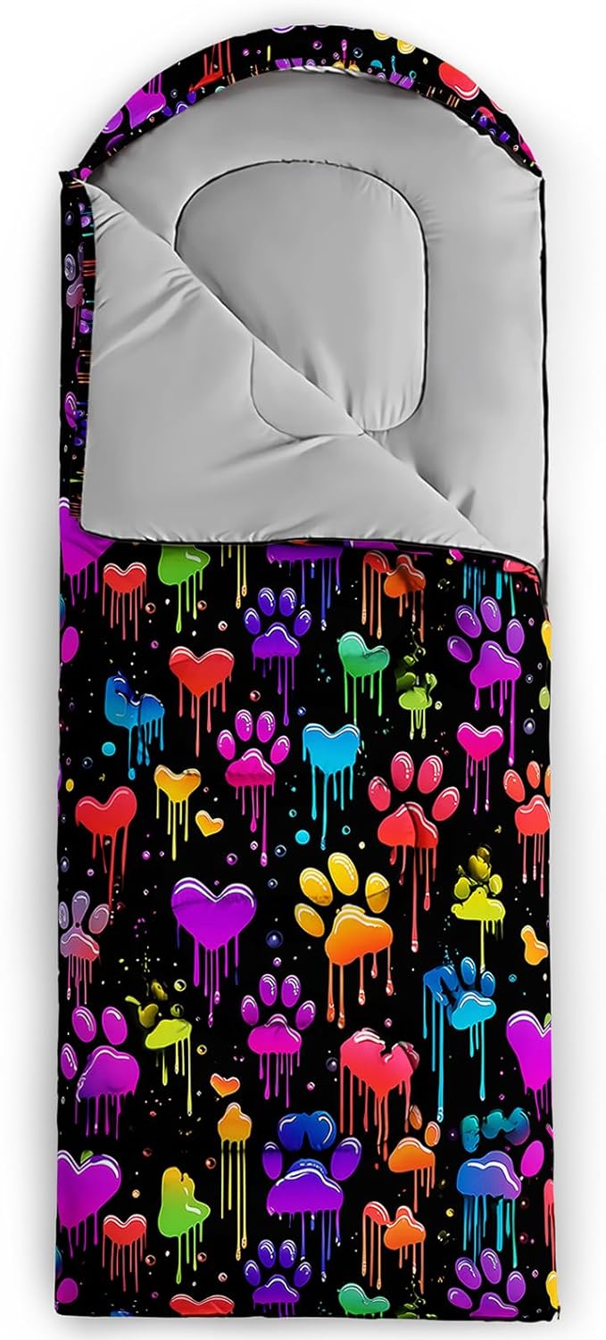 QOOMO Camping Sleeping Bags3 Season Warm &amp Cool WeatherLightweightWaterproof Sleeping Bags for Adults &amp KidsTravelingand OutdoorsCamping Gear Equipment