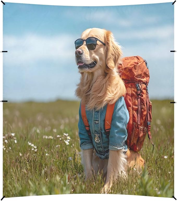 Camping Sun Shelters Golden Retriever in Fields Beach Canopy 126 * 110.2in