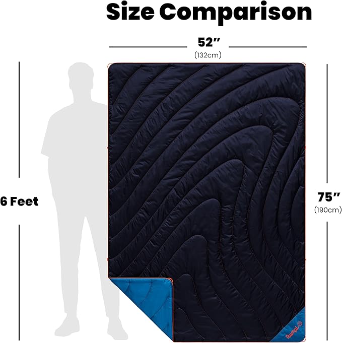 Rumple Original Puffy 1-Person Blanket for Camping and Outdoors Midnight Blue