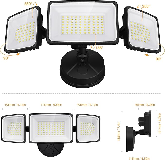 Onforu 130W LED Security Light 13000LM Outdoor Indoor Flood Light Switch Controlled IP65 Waterproof LED Exterior Floodlight 6500K White Wall Mount Security Lighting for EntrywayGarageYardEave