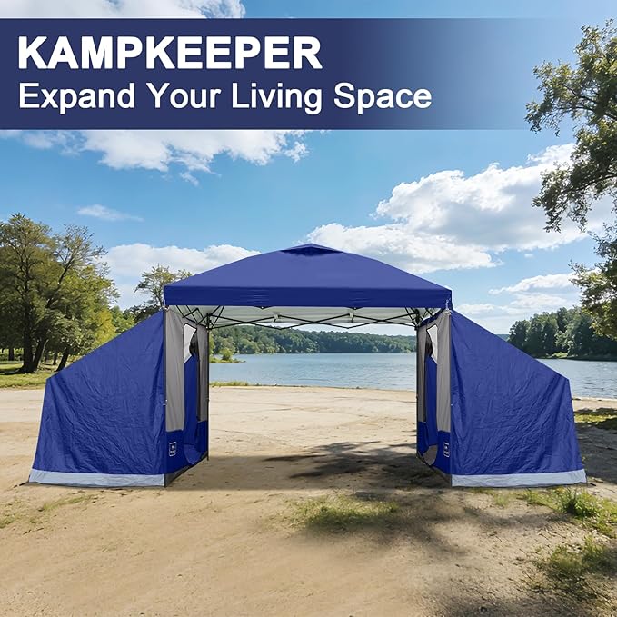 KAMPKEEPER 2 Person Canopy Side Tent Camping Tent for 10x10 Canopies Easy Up Cube Tents Gazebo Room with Mesh Window for Camping Storage Events(Canopy Not Included)