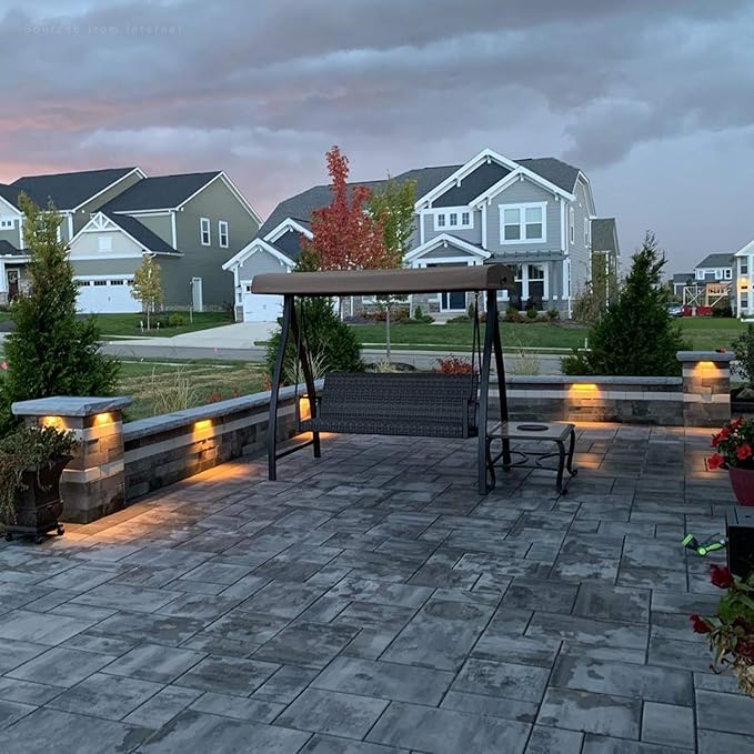 LEONLITE 8-Pack Premium Series 12 Inch Dimmable LED Hardscape Lighting 3 Way 3W/5W/7W Retaining Wall Lights Low Voltage Landscape Lights 12V Paver Light Outdoor Step Light 3000K Warm White ETL