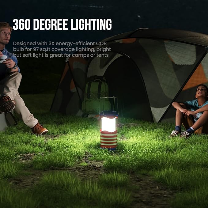 Lichamp LED Camping Lantern 4 Pack Battery Powered Flashlight for Power Outages Portable Collapsible Hanging Light Essential for Home Outdoor Emergency Lamp Survival Kit Gear for Hurricane I4AF