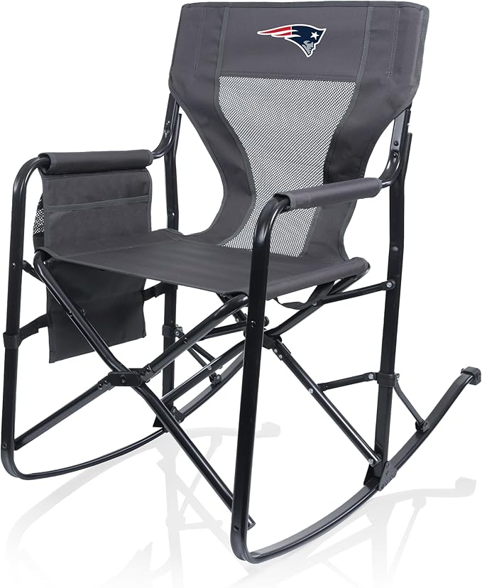 Picnic TIME NFL Woodland Rocking Camping Chair with Storage Caddy Camp Chair for Adults