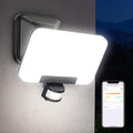 OREiN Smart Flood Lights Outdoor 2700K-6500K CCT Dusk to Dawn LED Security Lights with APP Control 24W=200W. 1%-100% Brightness IP65 Waterproof Bluetooth Conncected Floodlight 1 Pack (Hardwired)
