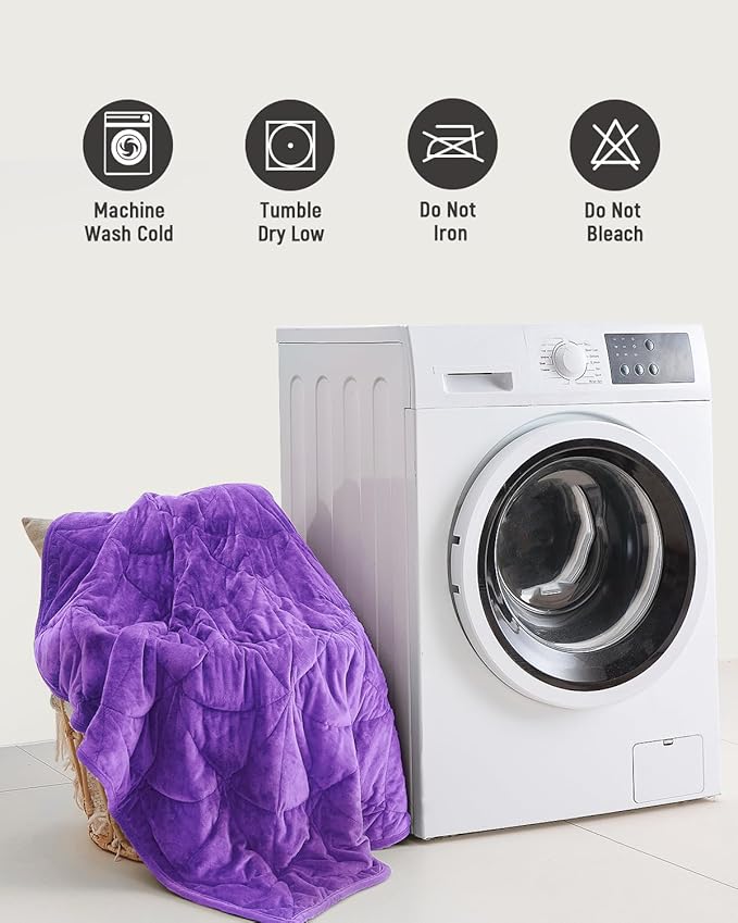 Weighted Lap Blanket 7 lbs for Adults Luxury Soft Small Weighted Blanket Compact Portable Weighted Lap Pad for Relaxation Sleeping Travel All-Season Use Deep Purple 40 x 52