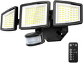 LED Security Lights Motion Sensor Light Outdoor 7000LM 6500K Waterproof Flood Light Outdoor Motion Detector with Adjustable 3 Head Hardwired Wall Light for Entryway Yard Garage