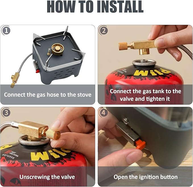 Single Burner Propane Stove Wind-Guard Camping Stove Automatic Ignition Propane Burner for Outdoor Cooking