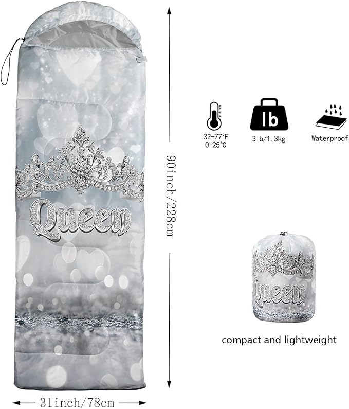 QOOMO Camping Sleeping Bags3 Season Warm &amp Cool WeatherLightweightWaterproof Sleeping Bags for Adults &amp KidsTravelingand OutdoorsCamping Gear Equipment