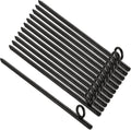 ZOOFOX 12 Pack 17 Inch Black Ground Anchor Heavy Duty Steel Rebar Stakes with Loop Reusable Tent Stakes for Outdoor Camping
