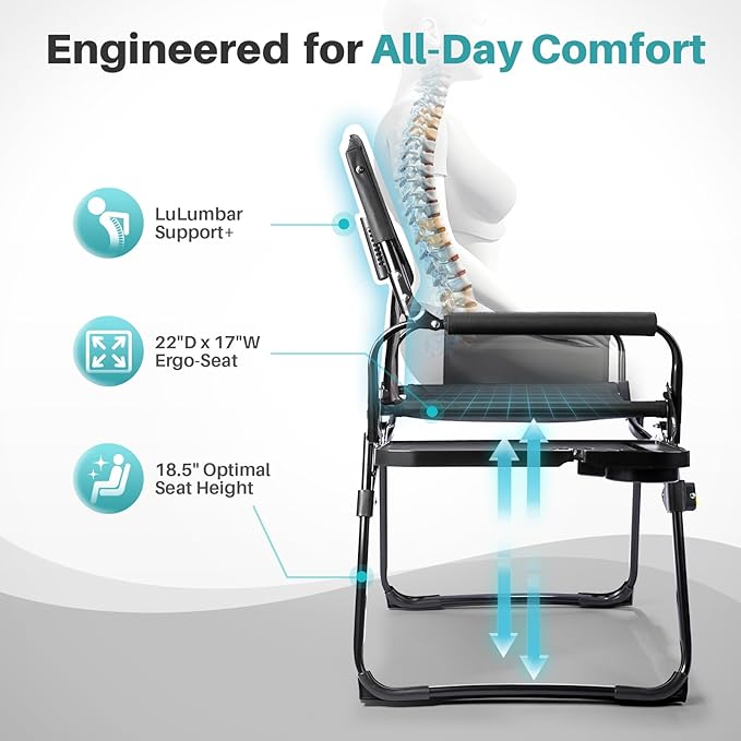 Heavy-Duty Camping Director’s Chair with Side Table 400lb Capacity 600D Oxford Quick Setup Smart Storage &amp Ergonomic Comfort Durable Steel Frame for Camping BBQs &amp Sports Events Red