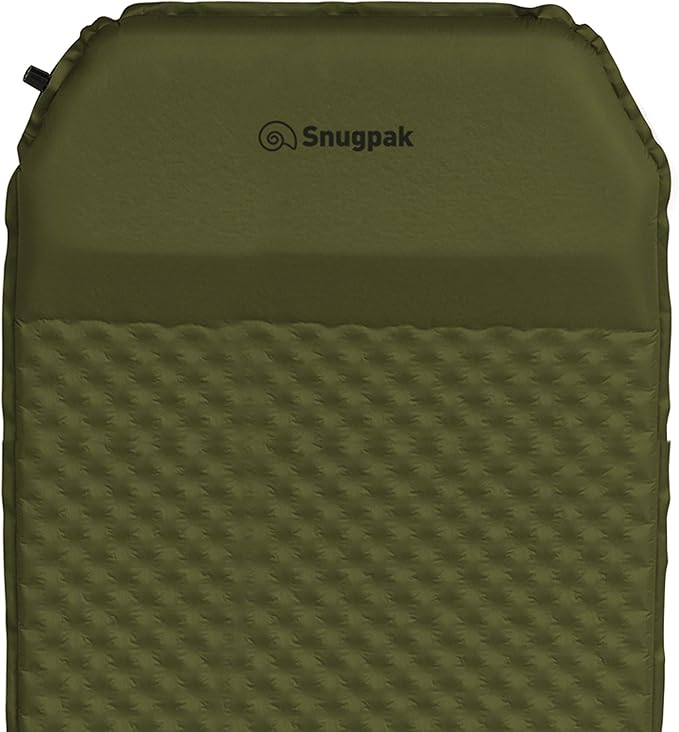 Snugpak Elite Oversized Self Inflating Mat with Built In Pillow and Non-Slip Bottom Olive