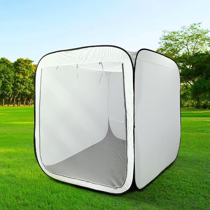 Pop Up Tent Portable Camping Canopy Booth 6 x 6FT with Carry Bag for Outdoor Activities White