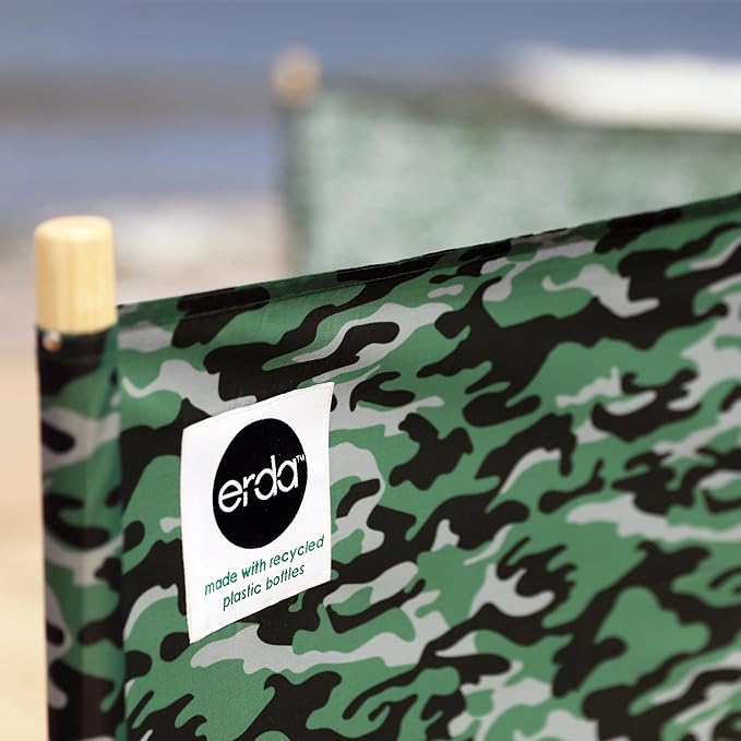 Forest Camo Pro Beach Recycled Polyester Rip-Stop 20 ft Lightweight Windscreen Privacy Screen Wind Blocker Free Matching Shoulder Bag
