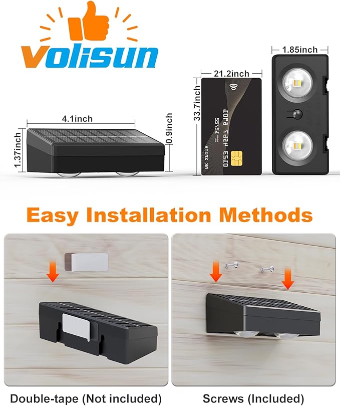 VOLISUN Solar Fence Lights with Remote Control 50 Lumen LED Fence Lights Solar Powered IP65 Waterproof 10 RGB Color Long-Lasting Solar Lights for Backyard Garden Deck Patio Railing (8 Pack)